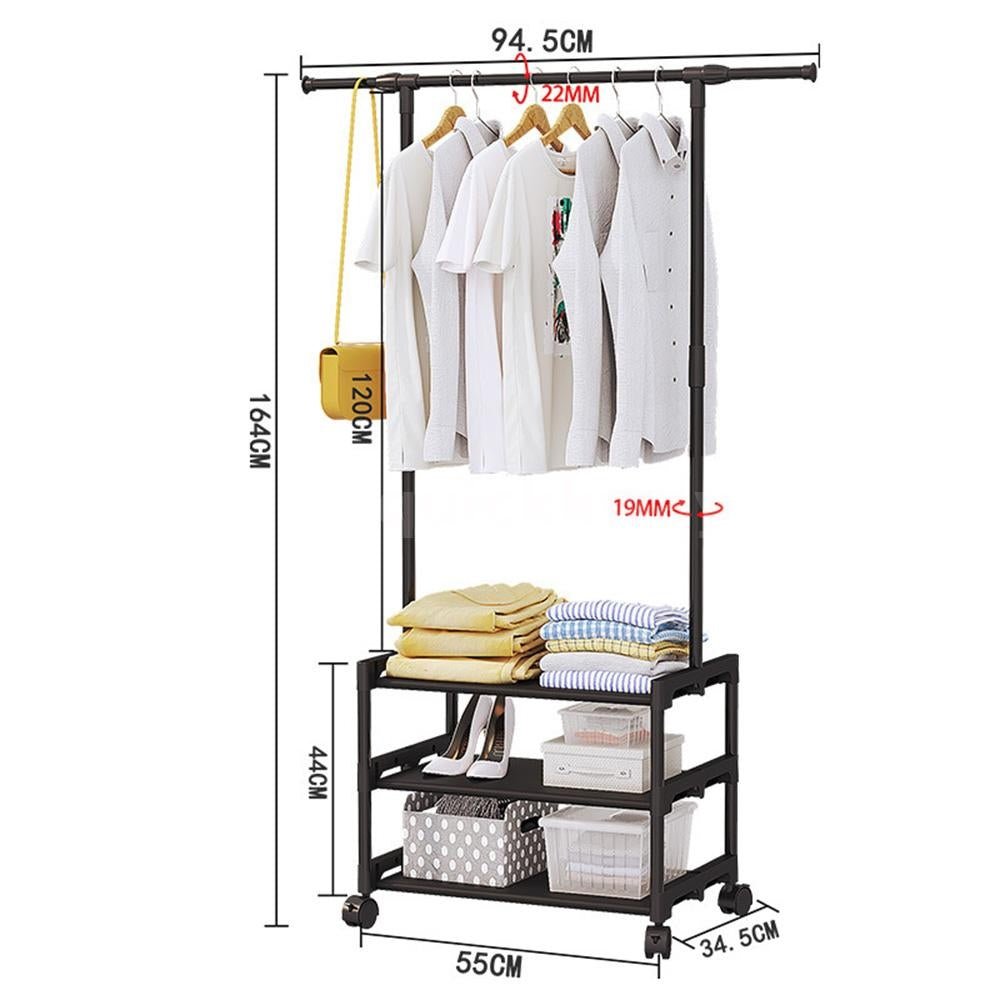 3/2 - Layer Floor - Standing Clothes Rack – Multi - Layer Garment Organizer - Saadiq.pk