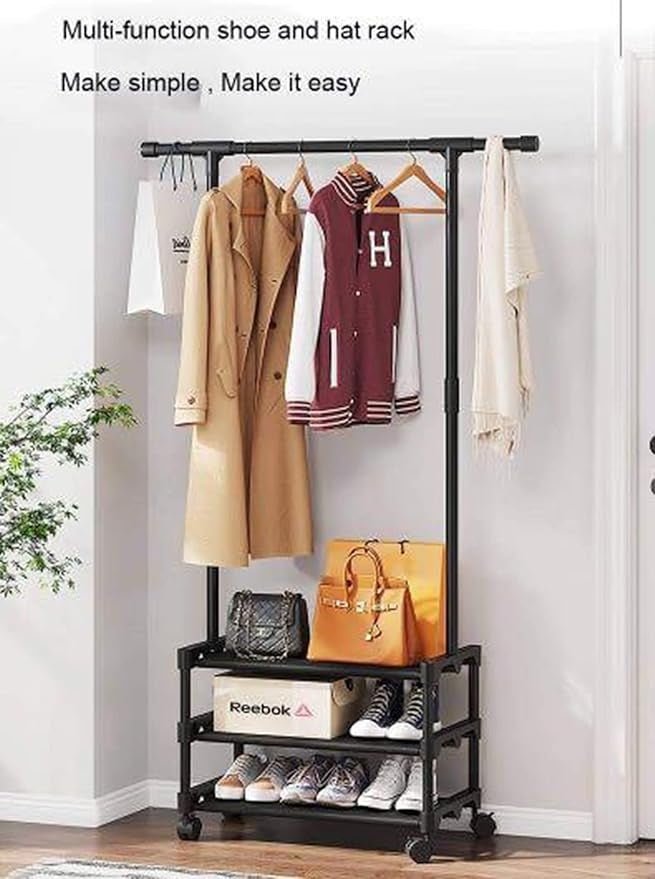 3/2 - Layer Floor - Standing Clothes Rack – Multi - Layer Garment Organizer - Saadiq.pk
