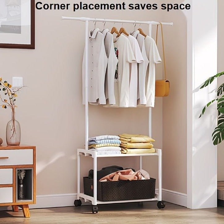 3/2 - Layer Floor - Standing Clothes Rack – Multi - Layer Garment Organizer - Saadiq.pk