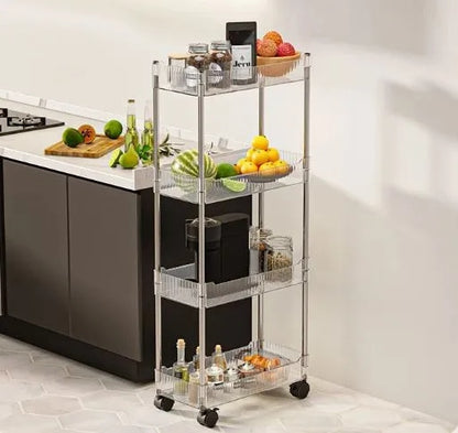 Clear Acrylic Multipurpose Smart Trolley – Stylish Storage & Serving Cart