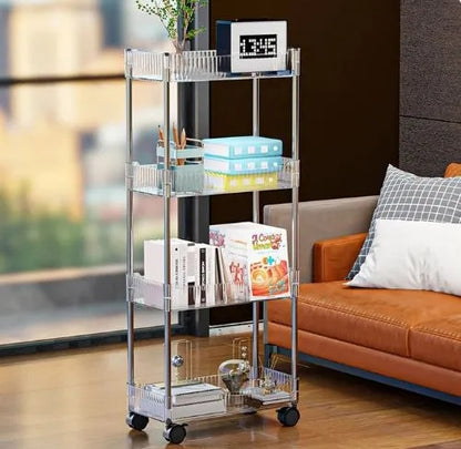 Clear Acrylic Multipurpose Smart Trolley – Stylish Storage & Serving Cart