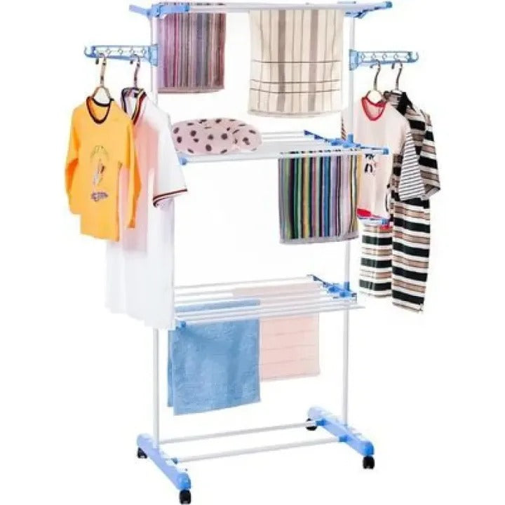 Multi-Functional 3 Layer Foldable Cloth Drying Rack (Size:(1680 X 550 X 1200mm ))