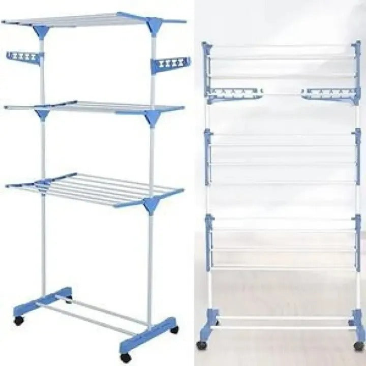 Multi-Functional 3 Layer Foldable Cloth Drying Rack (Size:(1680 X 550 X 1200mm ))