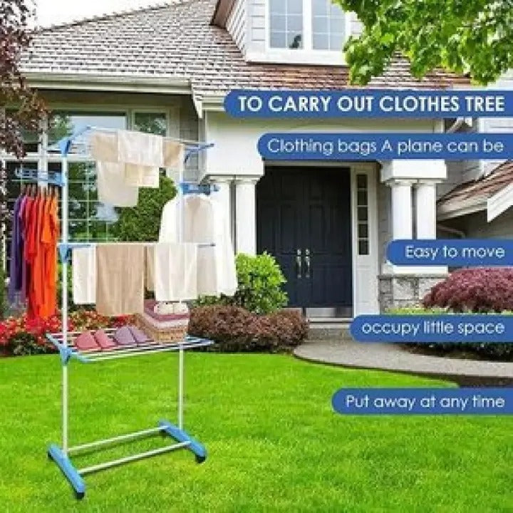 Multi-Functional 3 Layer Foldable Cloth Drying Rack (Size:(1680 X 550 X 1200mm ))