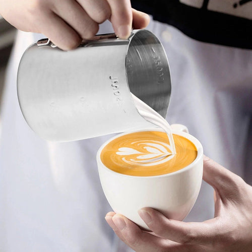 350ml Stainless Steel Milk Jug – Frothing Pitcher for Coffee, Latte Art & Serving - Saadiq.pk
