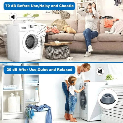 4Pcs Washing Machine Floor Mat – Anti-Vibration & Floor Protectors