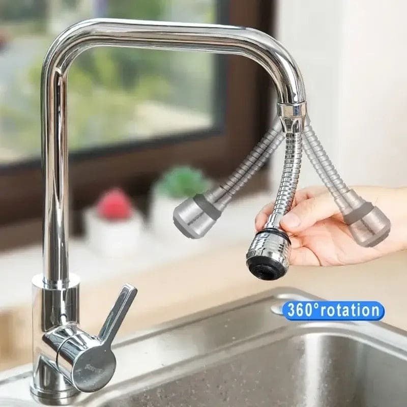 360° Flexible Faucet Nozzle – Dual Spray Kitchen & Bathroom Tap Extender - Saadiq.pk