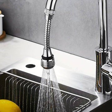 360° Flexible Faucet Nozzle – Dual Spray Kitchen & Bathroom Tap Extender - Saadiq.pk