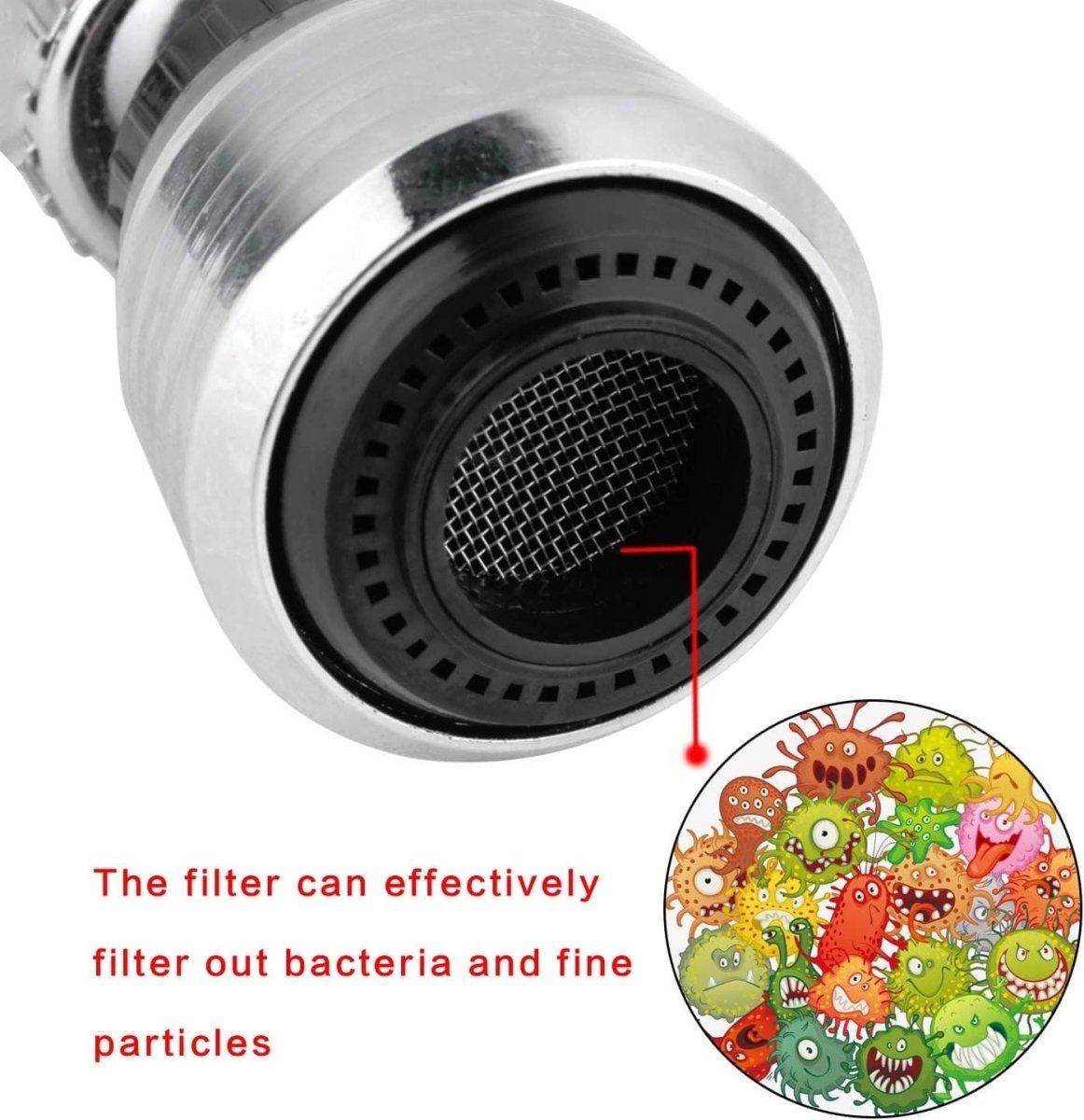 360° Flexible Faucet Nozzle – Dual Spray Kitchen & Bathroom Tap Extender - Saadiq.pk