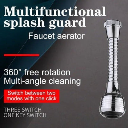 360° Flexible Faucet Nozzle – Dual Spray Kitchen & Bathroom Tap Extender - Saadiq.pk