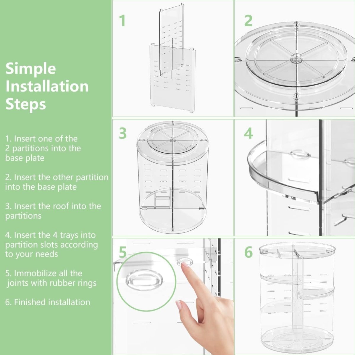 360° Rotating Acrylic Makeup Organizer Stand – Multi - Layer Cosmetic Storage - Saadiq.pk