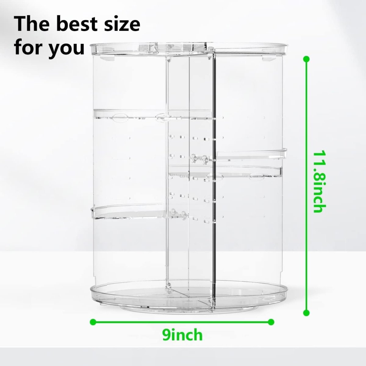 360° Rotating Acrylic Makeup Organizer Stand – Multi - Layer Cosmetic Storage - Saadiq.pk