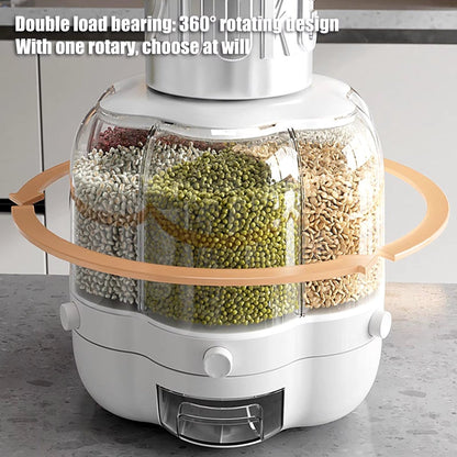 360° Rotating Grain & Cereal Dispenser – Kitchen Storage Organizer - Saadiq.pk