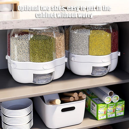 360° Rotating Grain & Cereal Dispenser – Kitchen Storage Organizer - Saadiq.pk