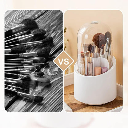 360° Rotating Makeup Brush Holder – Cosmetic Organizer Storage Box - Saadiq.pk
