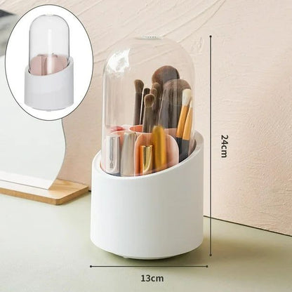 360° Rotating Makeup Brush Holder – Cosmetic Organizer Storage Box - Saadiq.pk