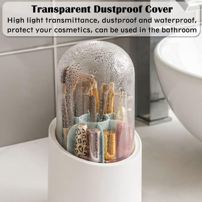 360° Rotating Makeup Brush Holder – Cosmetic Organizer Storage Box - Saadiq.pk