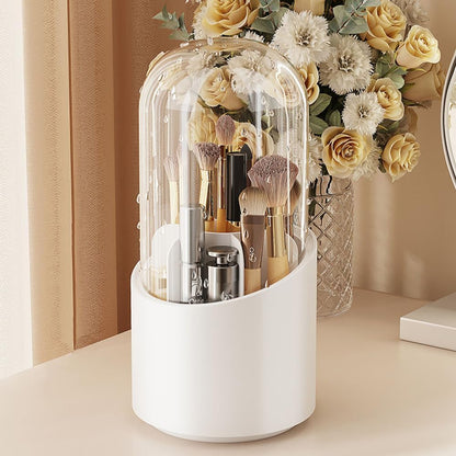 360° Rotating Makeup Brush Holder – Cosmetic Organizer Storage Box - Saadiq.pk