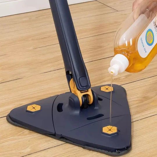 360° Rotating Triangular Mop | Corner Cleaning Flat Mop with Long Handle - Saadiq.pk
