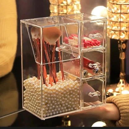 Acrylic Makeup Brush Organiser With Drawer