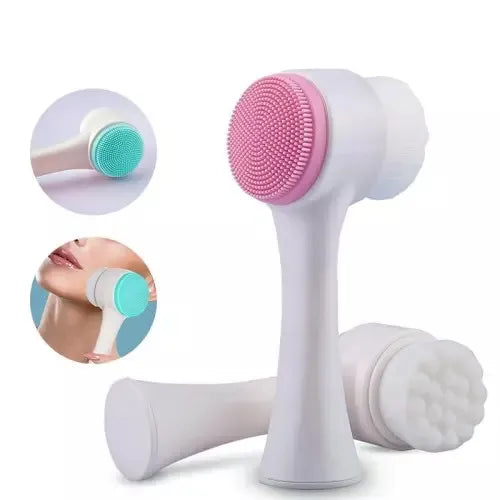 3D Double-Sided Silicone Face Cleanser Brush | Deep Cleansing & Facial Massage Tool