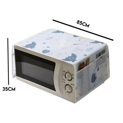 Fish Printed Microwave Dust Cover – Durable Kitchen Protector