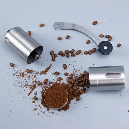 Portable Stainless Steel Coffee Grinder – Manual Hand Crank with Adjustable Settings