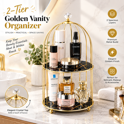 2-Tier Golden Vanity Organizer