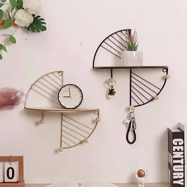Modern Minimalist Creative Semi-Circular Rectangular Wall Shelf