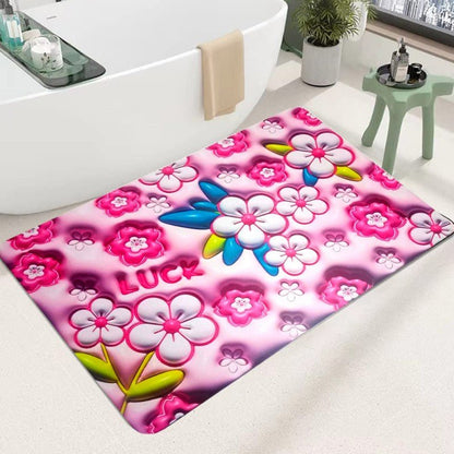 3D Flower Floor Mat – Quick Dry Diatomaceous Earth Bathroom Mat - Saadiq.pk