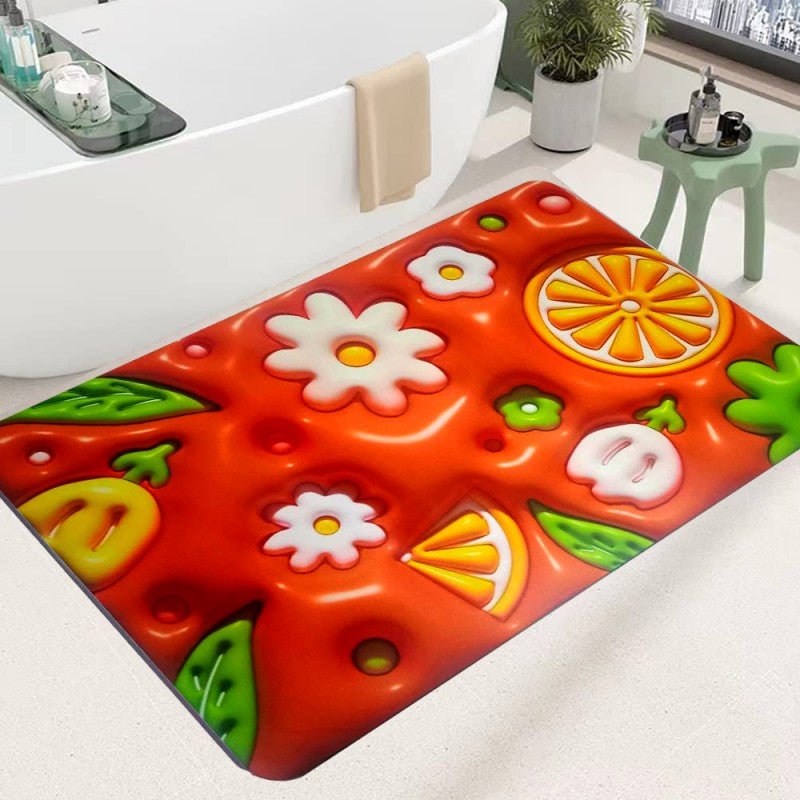 3D Flower Floor Mat – Quick Dry Diatomaceous Earth Bathroom Mat - Saadiq.pk
