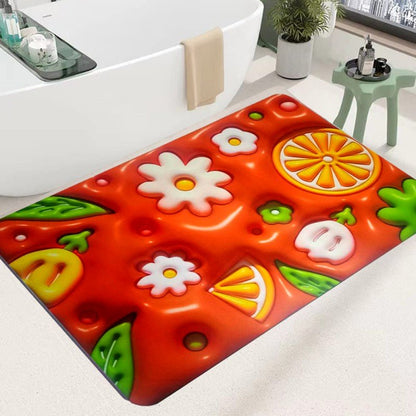 3D Flower Floor Mat – Quick Dry Diatomaceous Earth Bathroom Mat - Saadiq.pk