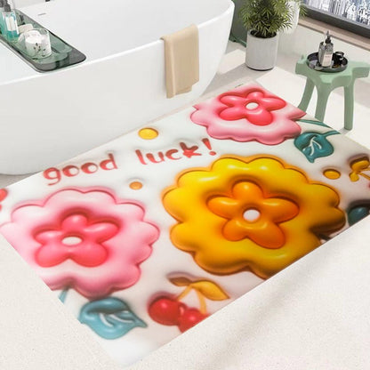 3D Flower Floor Mat – Quick Dry Diatomaceous Earth Bathroom Mat - Saadiq.pk