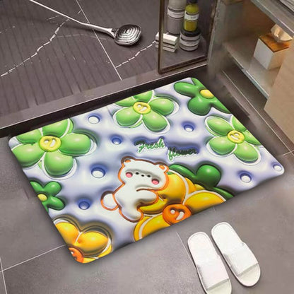 3D Flower Floor Mat – Quick Dry Diatomaceous Earth Bathroom Mat - Saadiq.pk