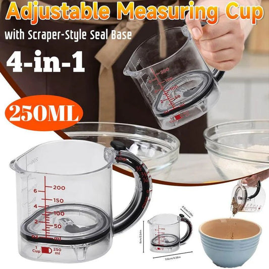 4 - in - 1 Acrylic Measuring Cup – Multi - Function Kitchen Essential - Saadiq.pk