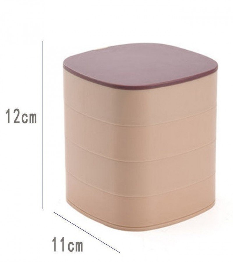 4 - Layer Rotating Jewelry Organizer – Dustproof Storage Box - Saadiq.pk