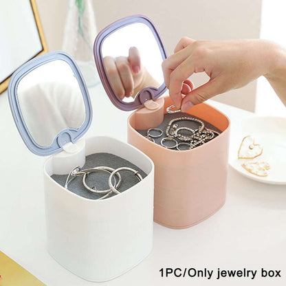 4 - Layer Rotating Jewelry Organizer – Dustproof Storage Box - Saadiq.pk