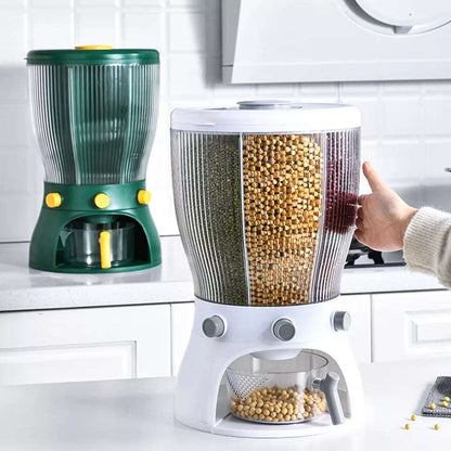4 Part Rotating Cereal Dispenser | Multi‑Grain Kitchen Storage Organizer - Saadiq.pk