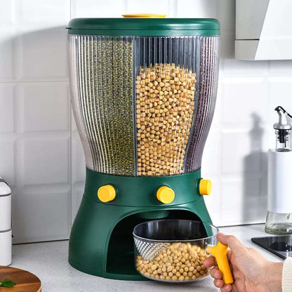4 Part Rotating Cereal Dispenser | Multi‑Grain Kitchen Storage Organizer - Saadiq.pk