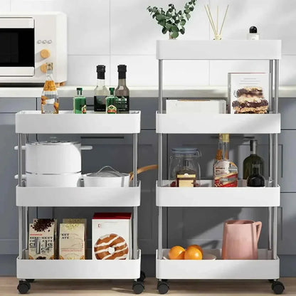 4 - Tier Slim Rolling Storage Trolley – Space - Saving Organizer Rack - Saadiq.pk