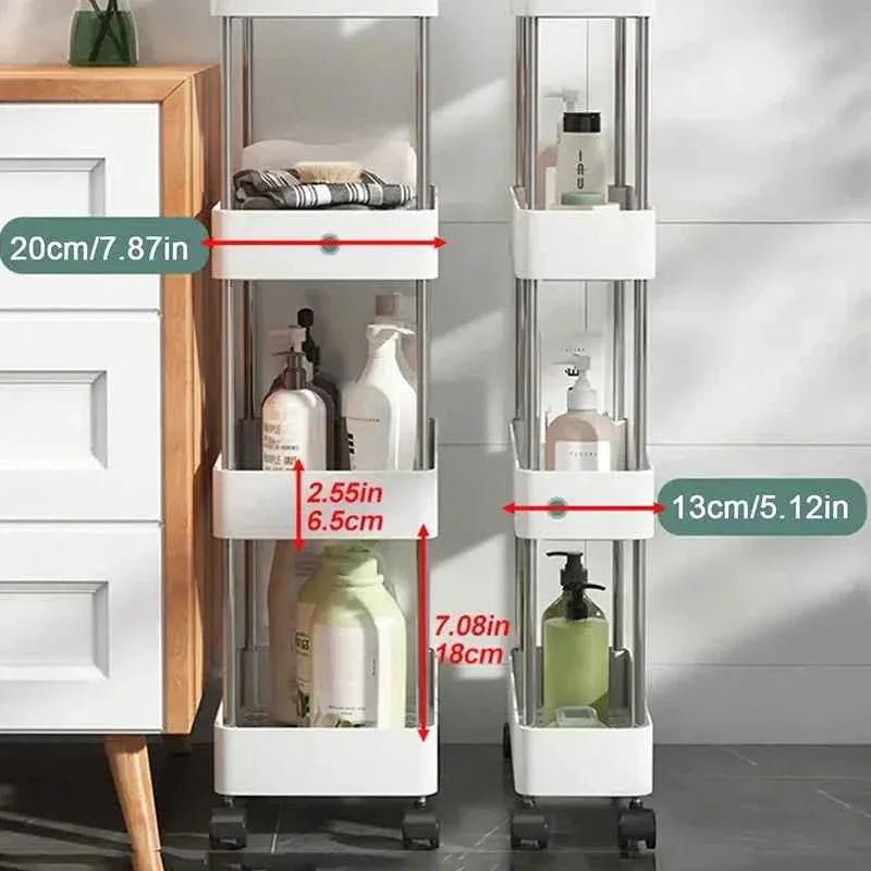 4 - Tier Slim Rolling Storage Trolley – Space - Saving Organizer Rack - Saadiq.pk