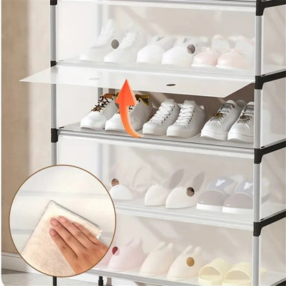 Dustproof Multilayer Shoe Rack – Space-Saving Shoe Organizer Cabinet