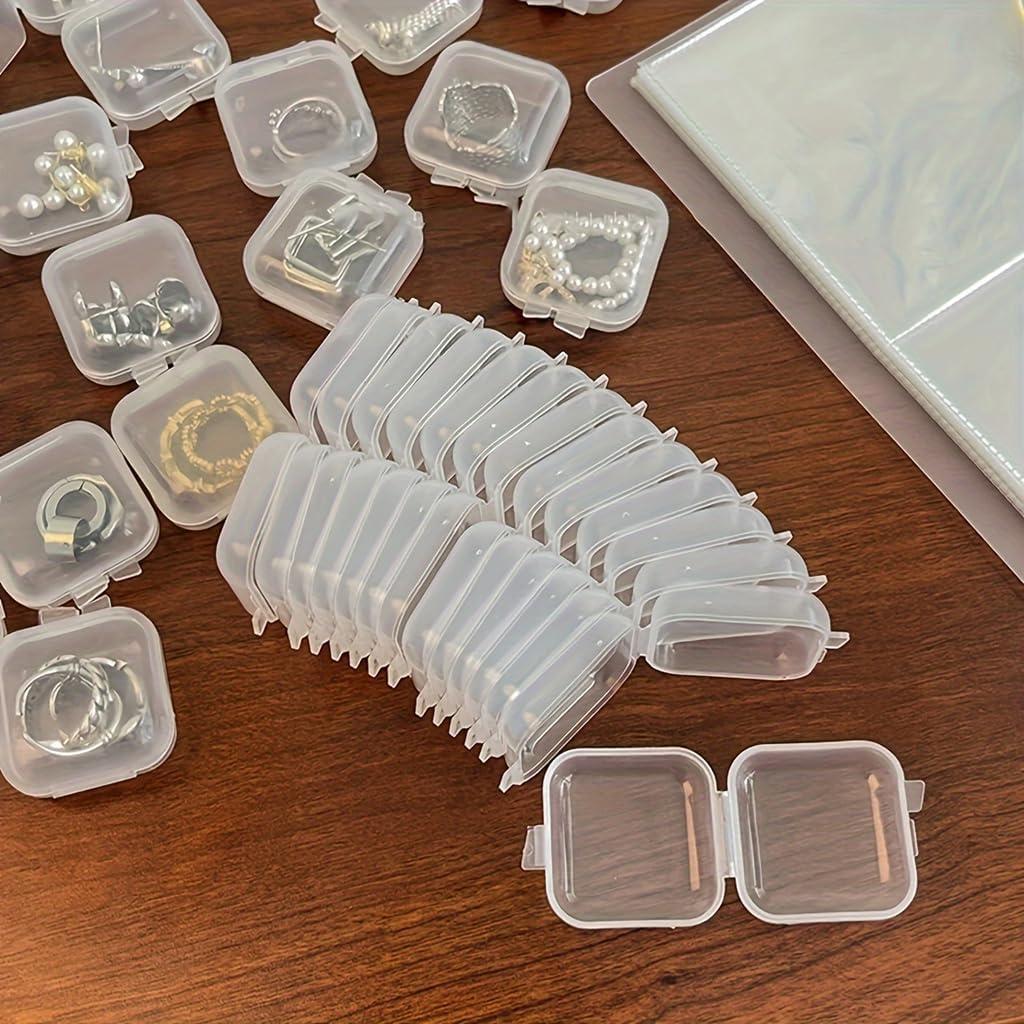 40Pcs Transparent Jewelry Organizer Boxes | Mini Storage Cases for Accessories - Saadiq.pk