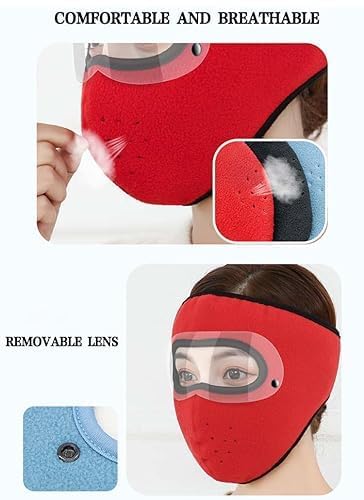 Dustproof Winter Face Mask with Eye Shield | Windproof Fleece Mask for Outdoor Protection | Full Coverage Warm Mask