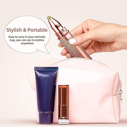 2-in-1 Eyebrow Trimmer & Facial Hair Remover – Painless USB Rechargeable Shaver for Women