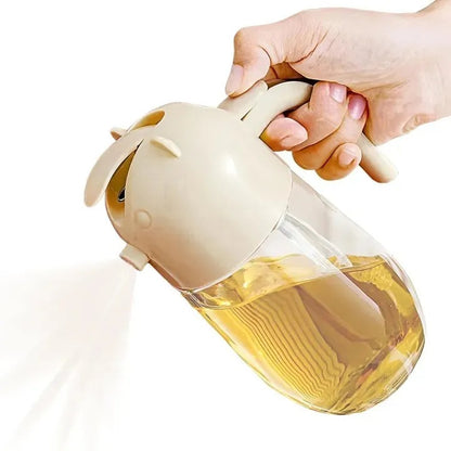 2 in 1 Glass Oil Sprayer and Dispenser – Kitchen Bottle for Cooking & Salads