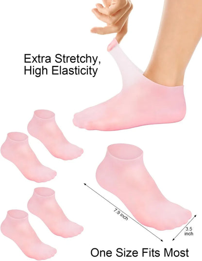Silicone Elastic Moisturizing Foot Socks – Spa Gel Socks