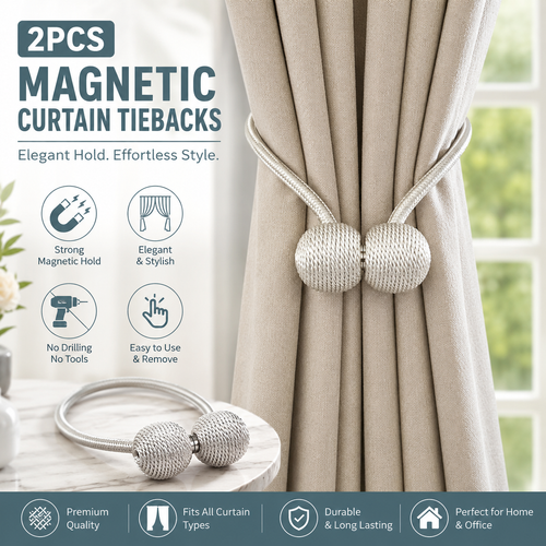 2PCS Magnetic Curtain Tiebacks