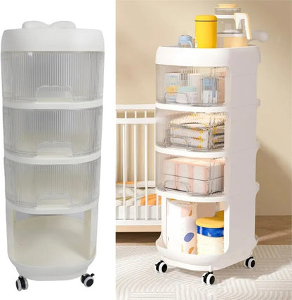 Baby Supplies Multi-Purpose Trolley – Portable Nursery Storage Organizer