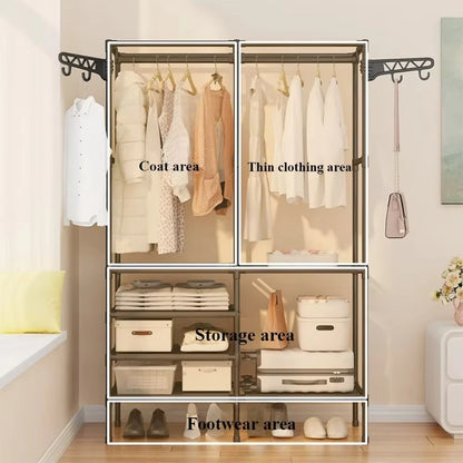 Multifunctional Cloth Rack – Double Layer Wardrobe Organizer